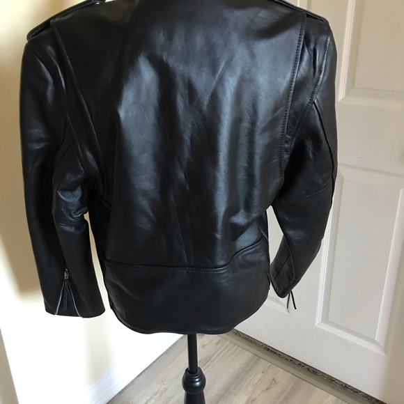 Shaf Black Motorcycle Biker Leather Jacket Men’s Size 42 NWOT Belted - Picture 7 of 14